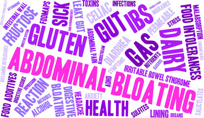 Obraz premium Abdominal Bloating Word Cloud