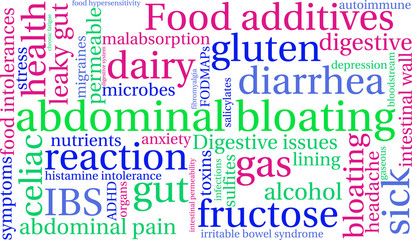 Fototapeta premium Abdominal Bloating Word Cloud