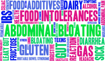 Fototapeta premium Abdominal Bloating Word Cloud