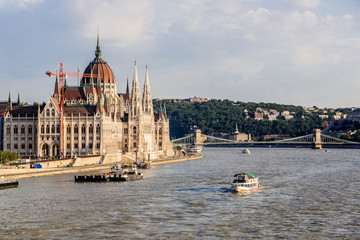 Obraz premium The building of the Parliament in Budapest, Hungary