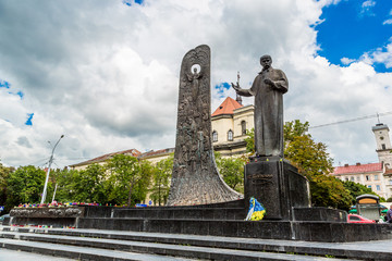 Taras Shevchenko Monument in Lviv, Ukraine