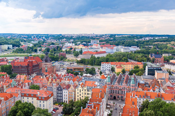 Naklejka premium Gdansk, aerial view, Poland