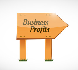 Business profits wood sign