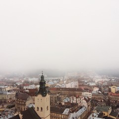 lviv city from above 