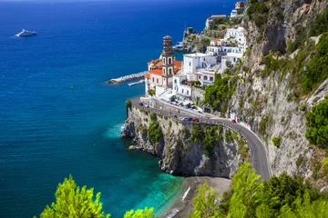 Schilderijen op glas beautiful Amalfi coast of Italy  - view of Atrani © Freesurf