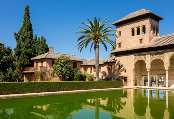 Fototapeta na wymiar View of Partal in Alhambra in Granada in Spain