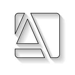 Vector initial letter A. Sign made with black line