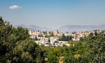 Fototapeta na wymiar Panoramic view of Granada city in Spain