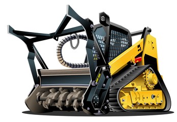 Vector Cartoon Land Clearing Mulcher © Mechanik