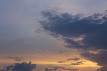 twilight sunset sky with colorful cloud