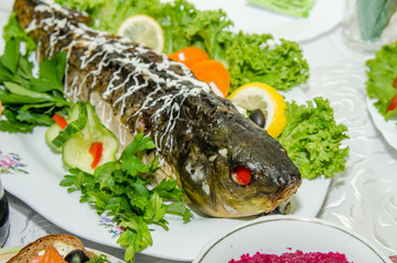 stuffed fish with vegetables