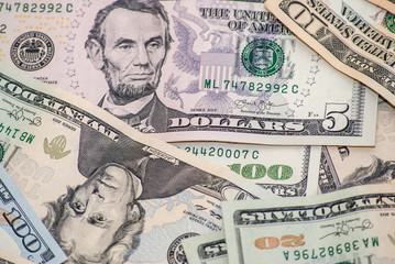 dollars pile as background