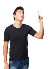Fototapeta premium cool chinese-man pointing up