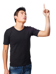 cool chinese-man pointing up