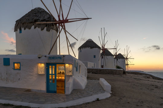Mykonos: The most famous attraction is the windmills, Kato Myli, situated along the coast of Hora, overlooking Little Venice.
