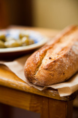 fresh crispy  baguette 