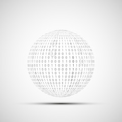 Ball of binary code.
