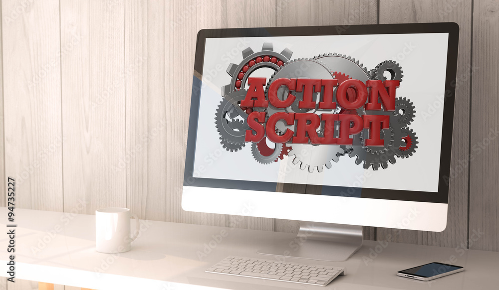 Poster desktop computer action script