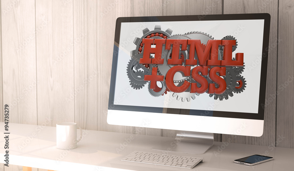 Poster desktop computer html and css