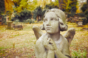 Old cemetery in autumn