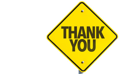 Thank You sign isolated on white background