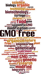 GMO free word cloud concept. Vector illustration
