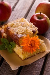 Apple pie portions and orange bloom