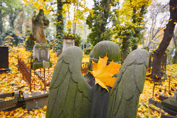 Fototapeta premium Old cemetery in autumn