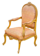 Old antique classic style vintage gilded wooden chair