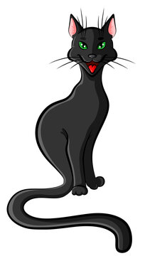 Cartoon black cat