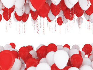 Red and white party balloons design background  © Jezper
