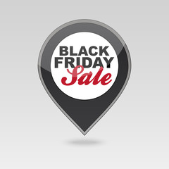 Black friday pin map icon. Map pointer, markers
