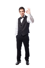 waiter doing okay symbol