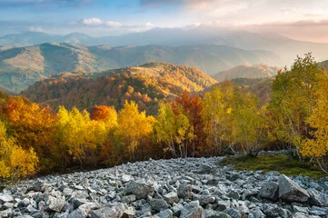 Photo sur Plexiglas Automne Autumn landscape in the Carpathian Mountains.