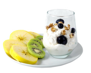 yogurt with fruits and nuts