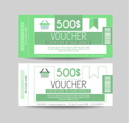Voucher Gift Card layout template for your promotional design, tickets