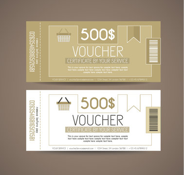 Voucher Gift Card layout template for your promotional design, tickets