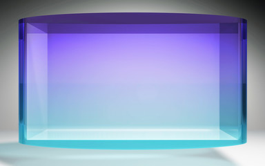 futuristic crystal pop display stand purple blue