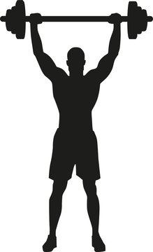 Weight Lifting bodybuilder silhouette
