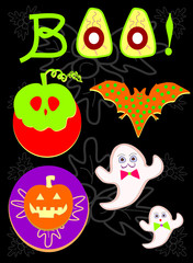Halloween background cookies with decorations