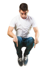 Fototapeta premium crazy man jumping