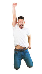 Fototapeta premium crazy man jumping