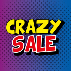 Shopping advertising in comic pop art style