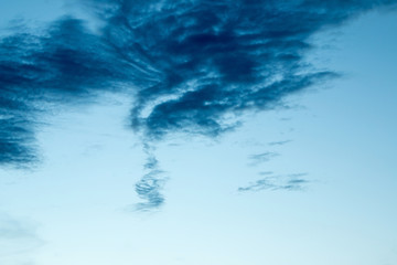 clouds on sky in the evening