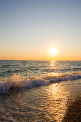 Fototapeta na wymiar Beautiful sunset on the black sea