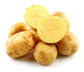 young potatoes isolated on white
