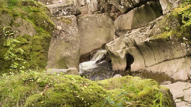 Bracklinn falls near Callander, Scotland, HD footage