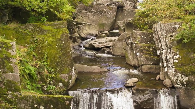 Bracklinn falls near Callander, Scotland, HD footage