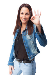 woman allright gesture