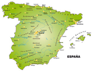 Fototapeta na wymiar Karte von Spanien